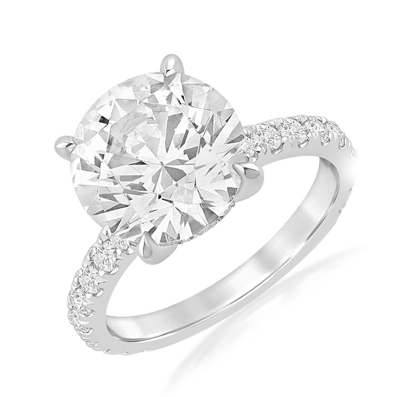 Brilliant-Cut Lab Grown 5ct. Diamond Hidden Halo Engagement Ring in 14k White Gold image number null